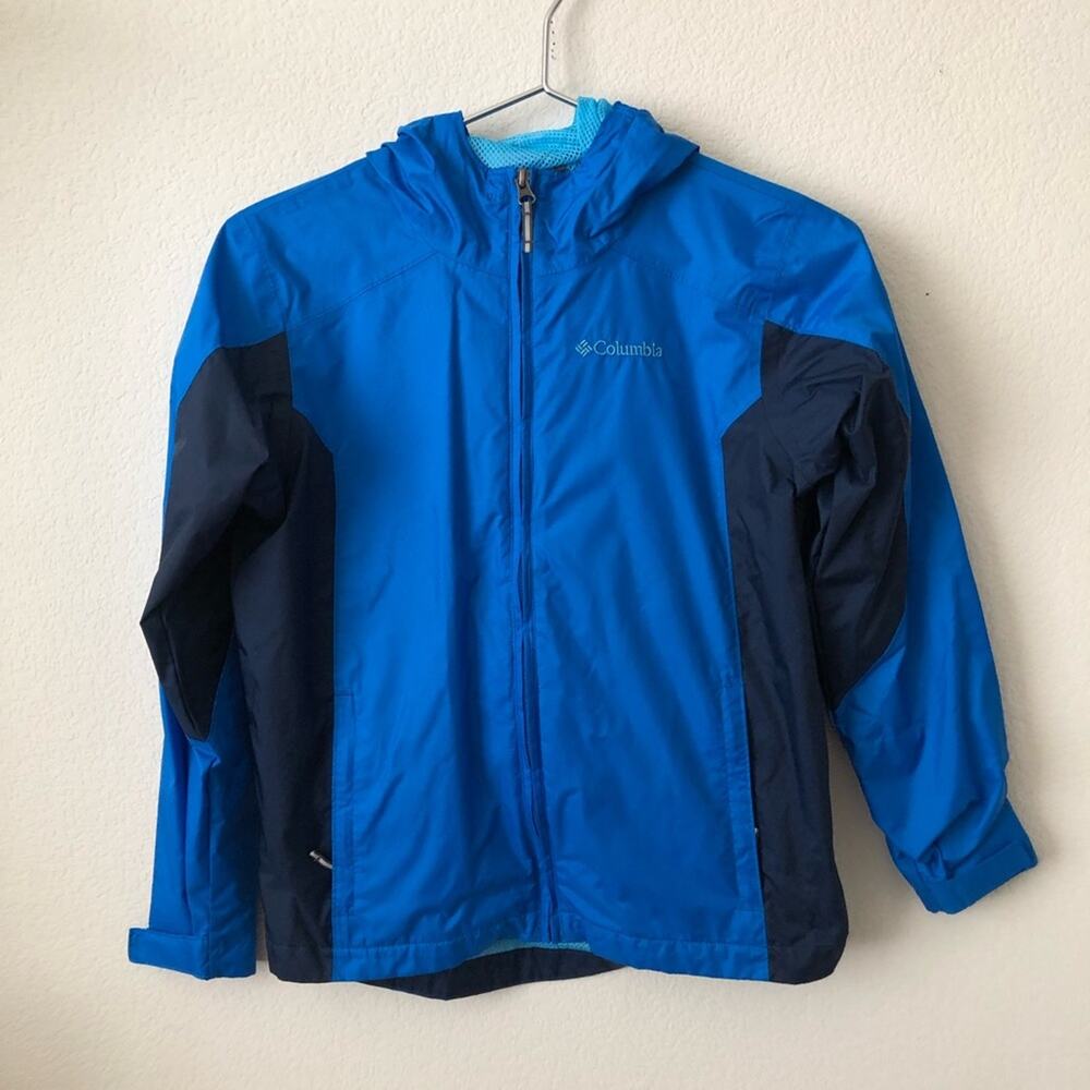 Columbia Hooded Windbreaker Jacket Royal Navy Blue 1493181 Zip pockets